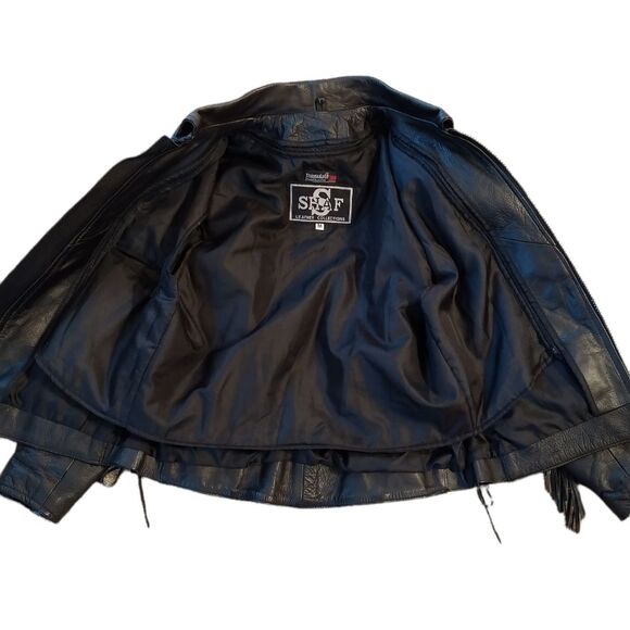 Vintage Shaf Thinsulate Leather Western Fringe Riding Jacket - Picture 4 of 13